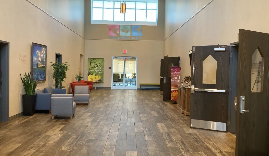 Gathering area at Versailles United Methodist Church