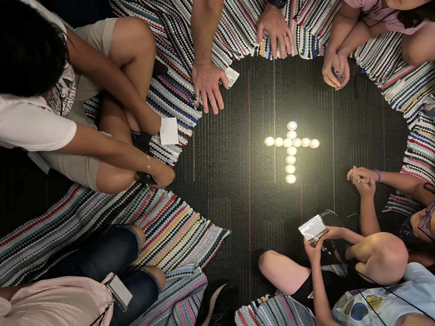 Candlelight cross worship image